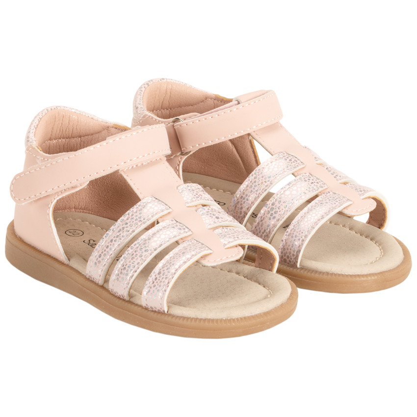 Sandales velcro à brides irisées fantaisie pour bébé fille 