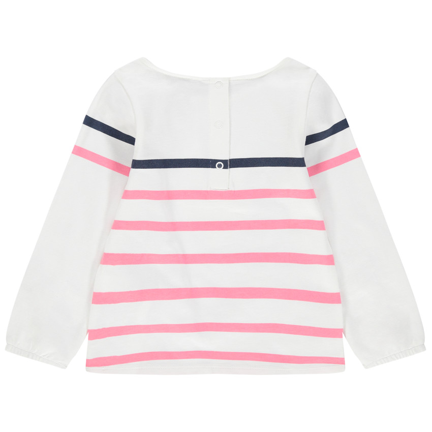 Marinière en coton bio à ouverture pressionnée 