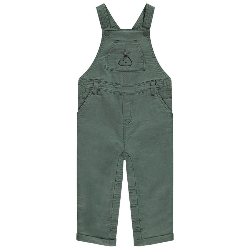 Salopette longue en toile avec volcan brodé pour bébé garçon