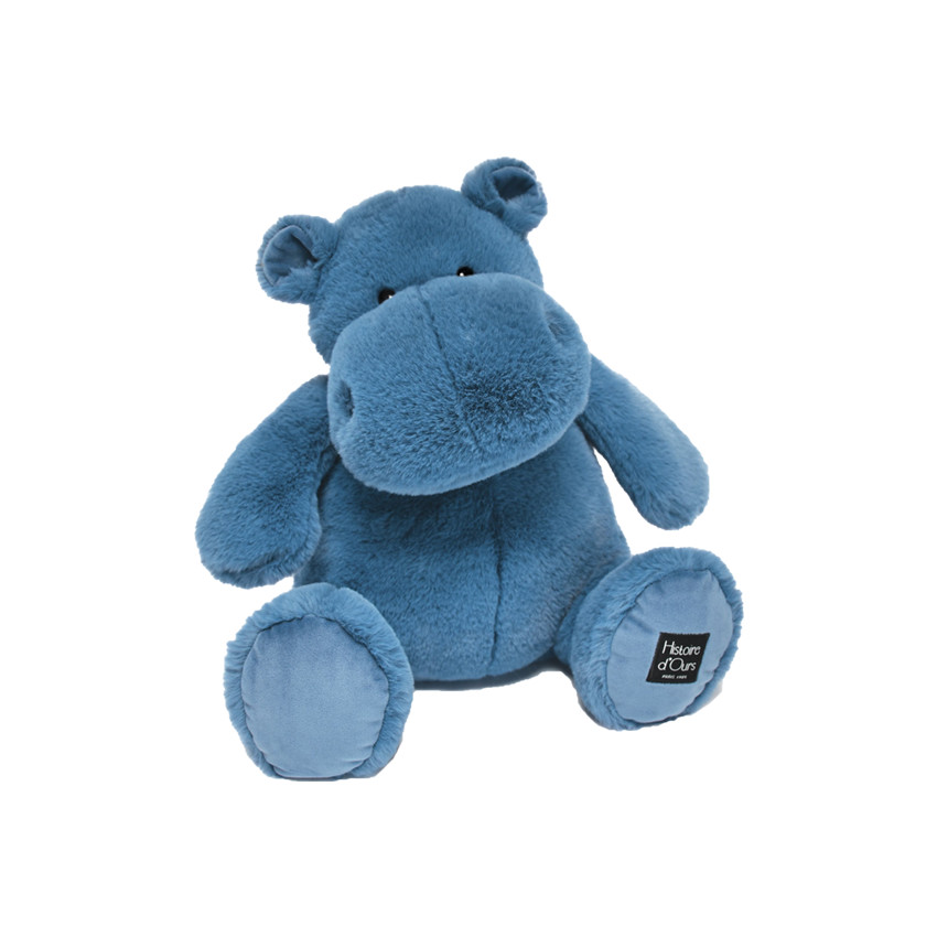 Peluche Hippo 40 cm - Bleu Main Peluche Hippo 40 cm - Bleu
