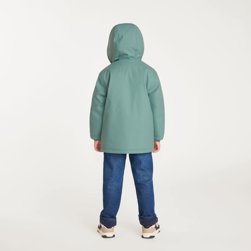 Parka gomme garçon à capuche et doublure micropolaire 