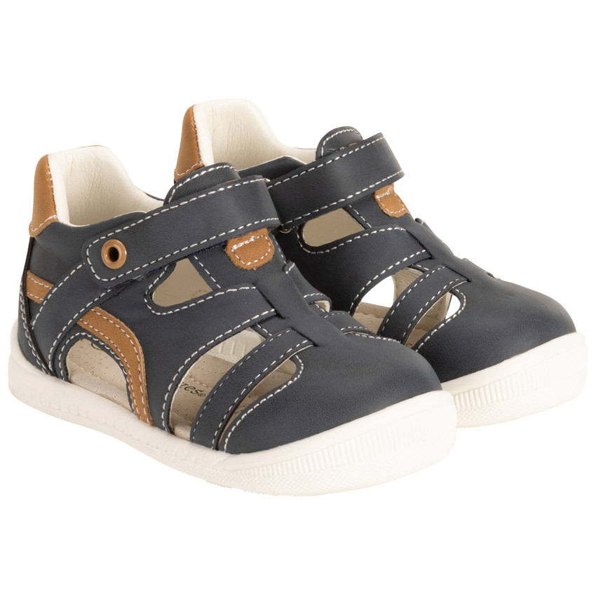Sandales velcro à empiècements contrastés pour bébé garçon 