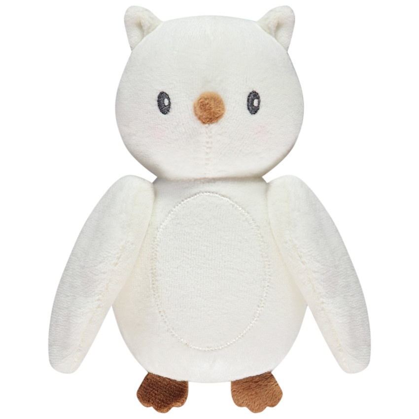 Peluche chouette en velours avec hochet pour bébé 