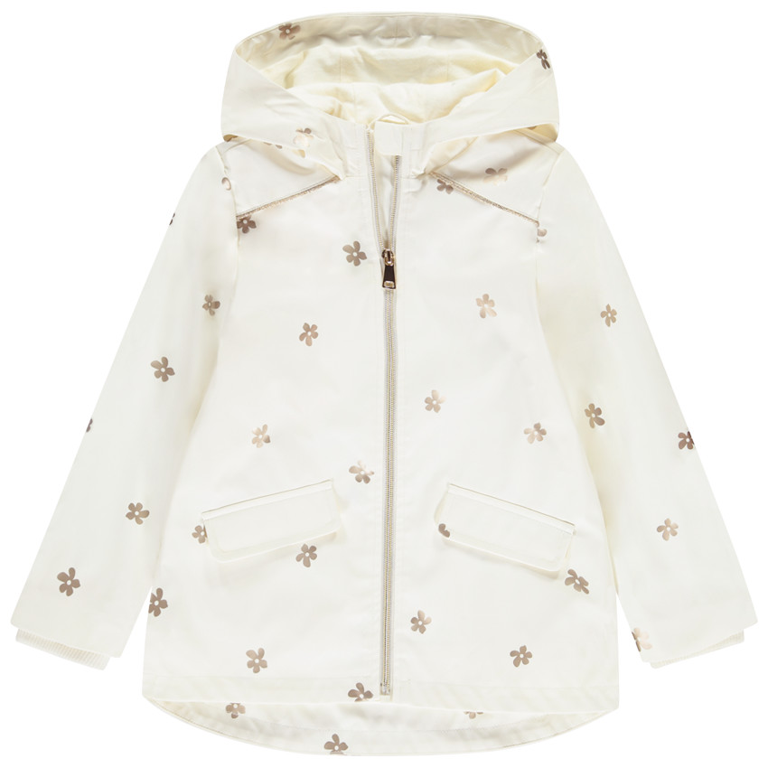 Parka gomme imprimé fleurs dorées pour fille