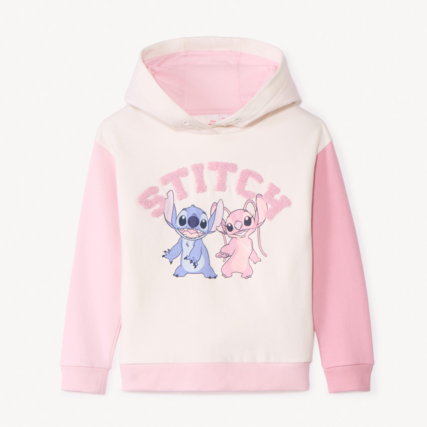 Sweat molleton colorblock à capuche Stitch Disney pour fille