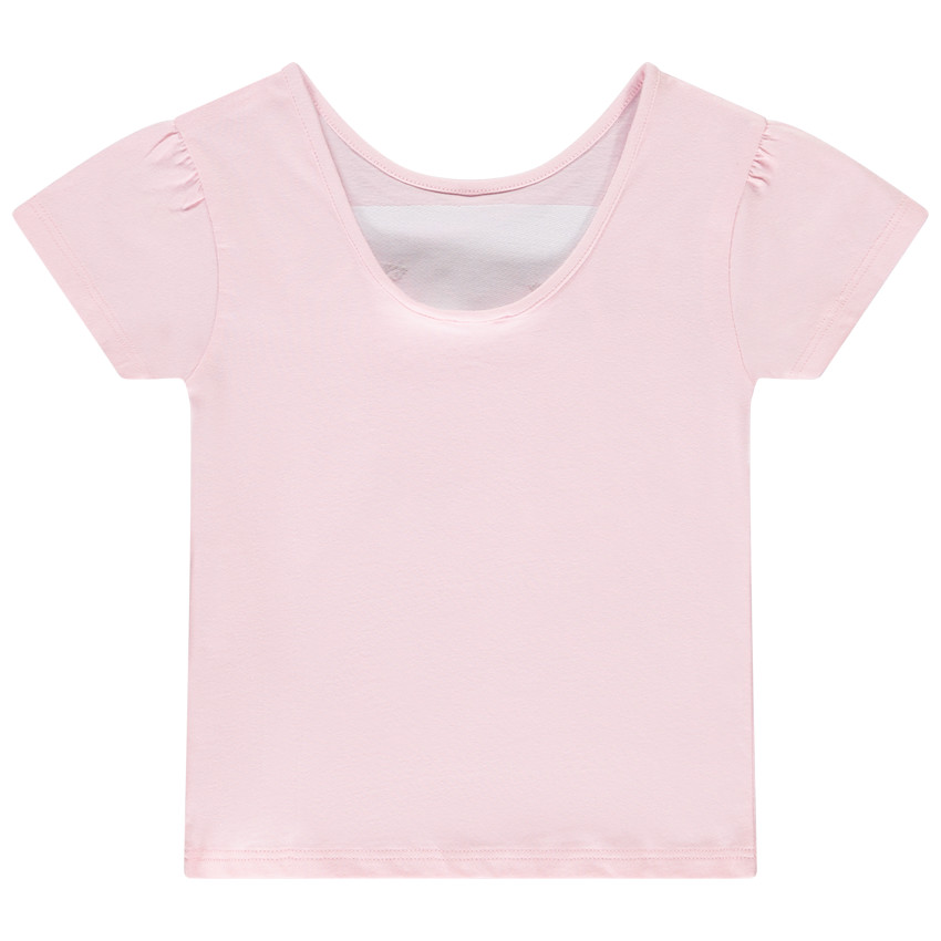 T-shirt manches courtes avec sequins et pétales en reliefs pour fille 
