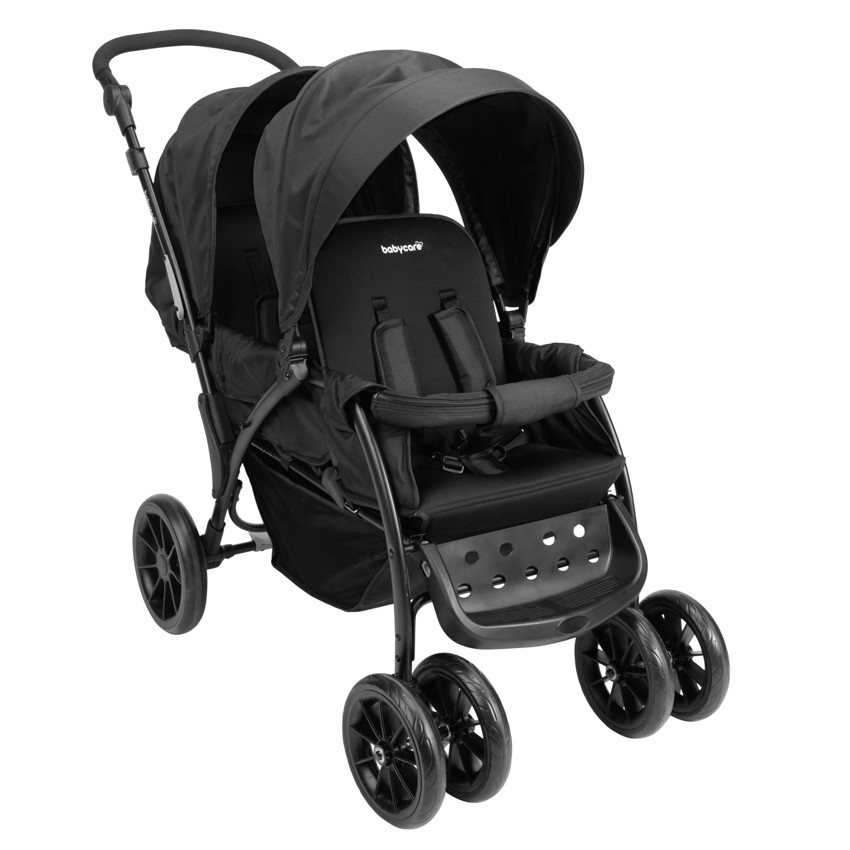 Poussette double pour enfants d'âge rapproché noir - Noir (Babycare) - Image 1