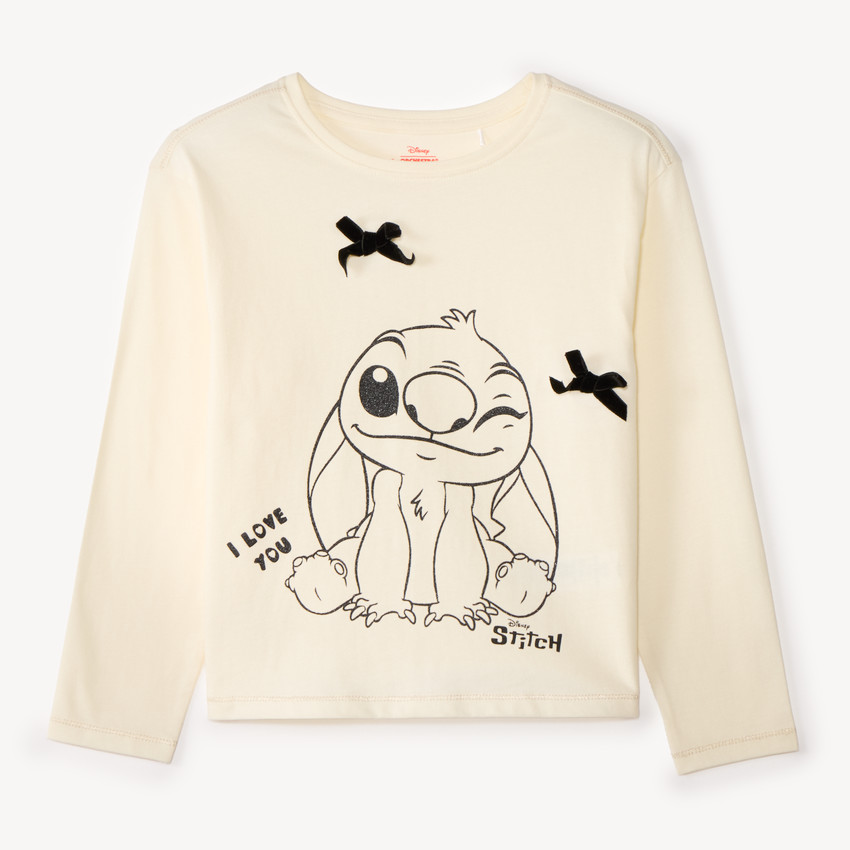 T-shirt fille manches longues print Stitch Disney