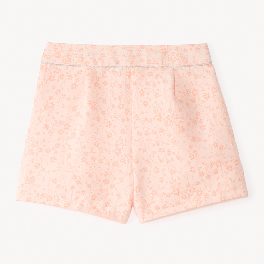 Short en jacquard motifs fleuris pour fille 