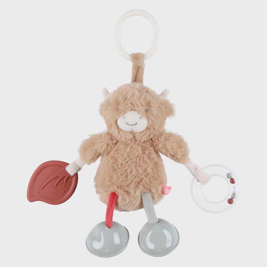 Noukie's - Peluche activité de voyage Vache Fluffy Beige - Beige