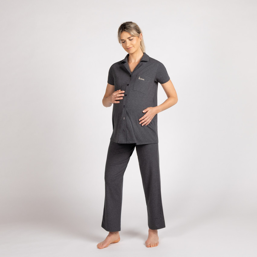 Pantalon pour pyjama de grossesse avec bandeau haut 