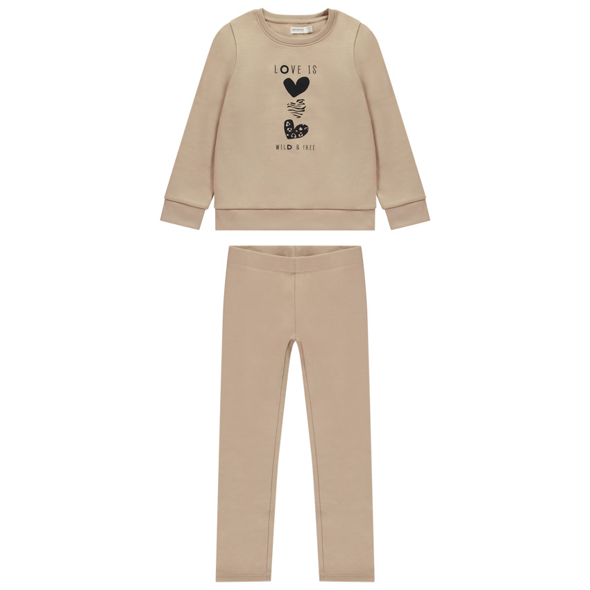 Ensemble jogging molleton print fantaisie pour fille 