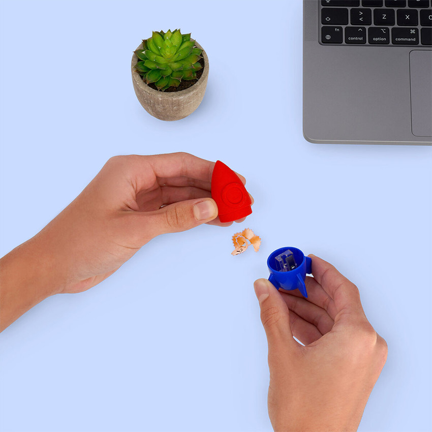 Taille-crayon avec gomme parfumée myrtille Fusée 