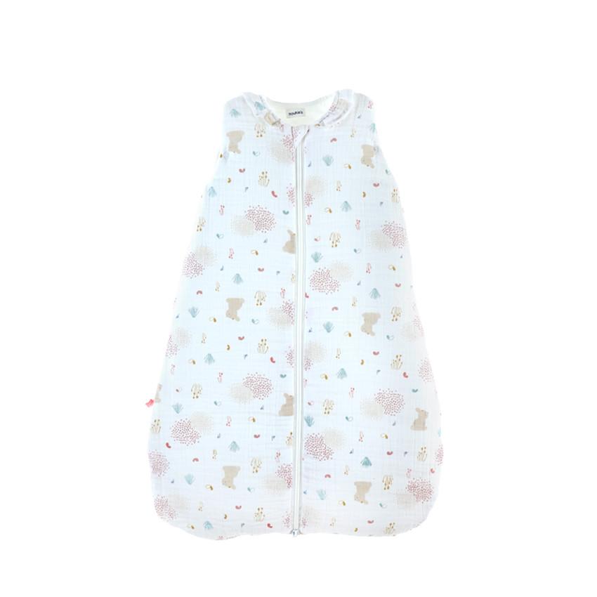 Gigoteuse sans manches en mousseline de coton 70 cm - Lina écru 