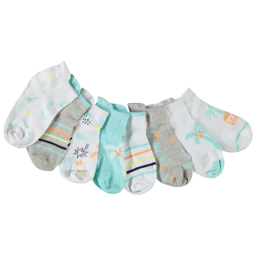 Lot de 8 paires de chaussettes courtes fantaisie pour garçon 