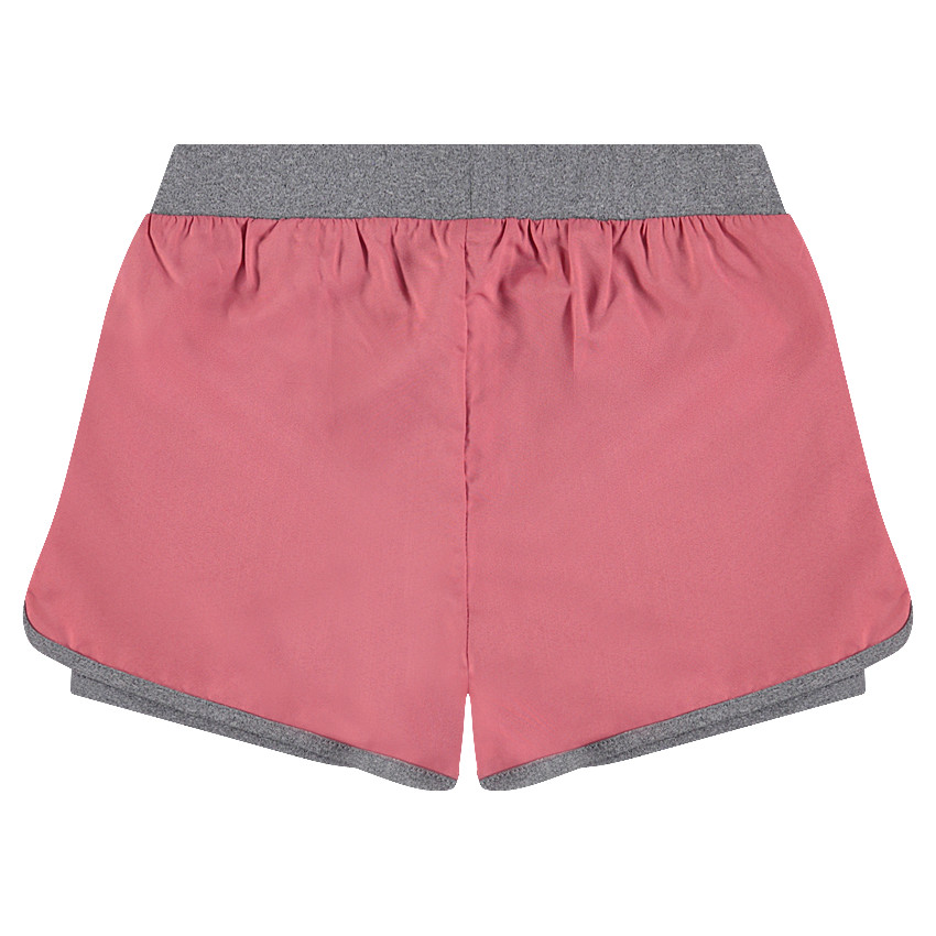 Short de sport 2 en 1 avec sous-short intégré et logo printé 