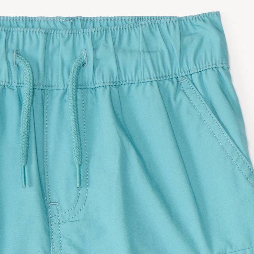 Bermuda cargo uni en popeline pour garçon 