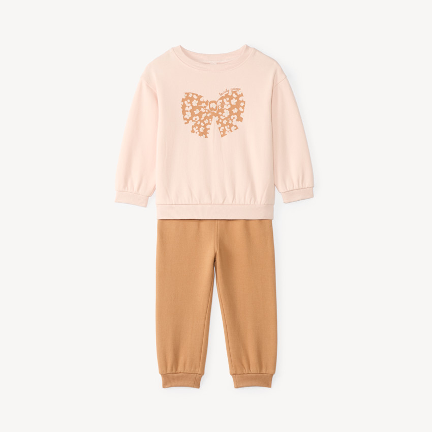 Ensemble de jogging bébé fille print nœud 
