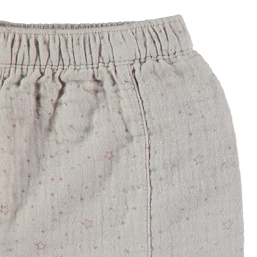 Short en coton doublé effet gaufré avec petites étoiles imprimées 