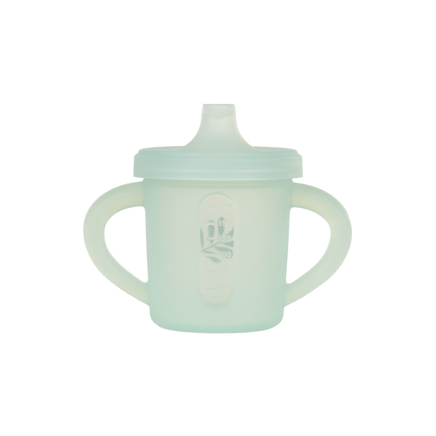 Tasse à bec avec anses latérales et motif feuillage