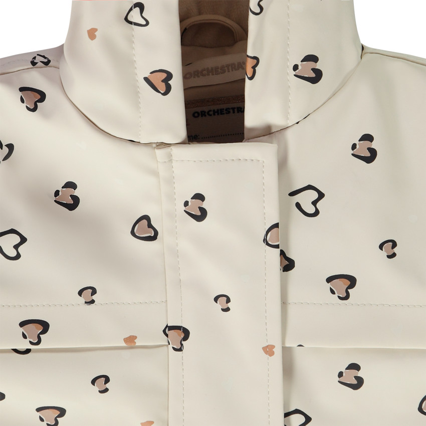 Parka gomme déperlante imprimé tacheté cœurs pour fille 