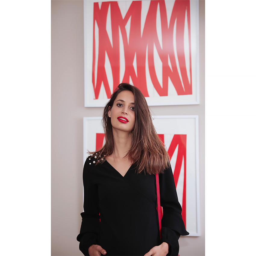 Robe de grossesse manches longues avec perles fantaisie 
