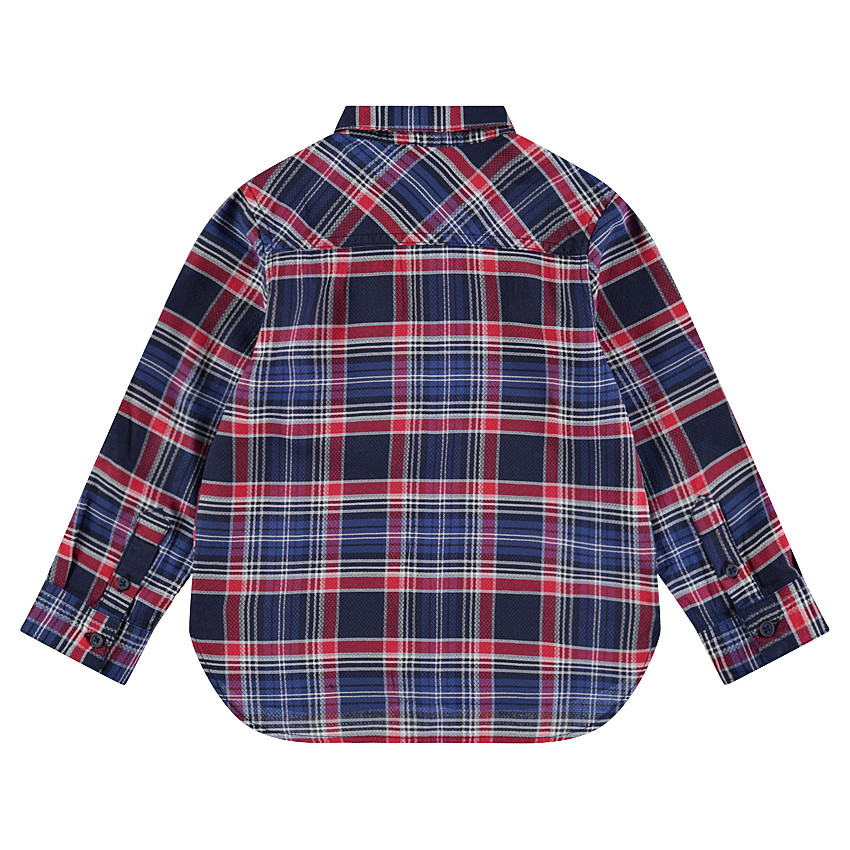 Junior - Chemise manches longues à carreaux sur armure fantaisie 