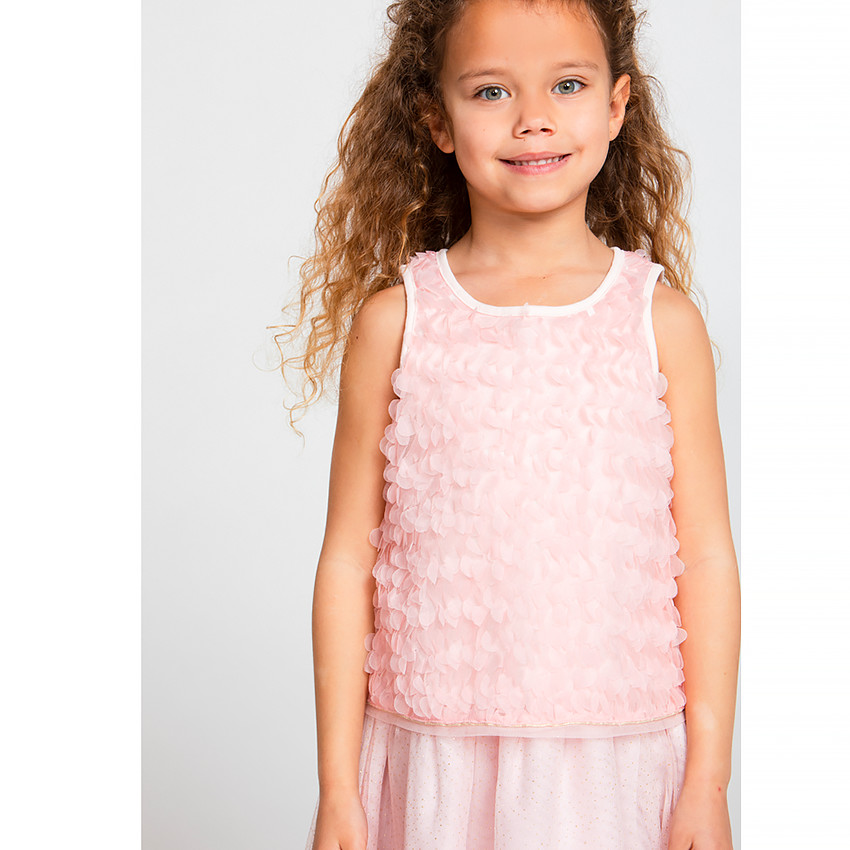 Robe de cérémonie en tulle brodé et glitter pour fille 