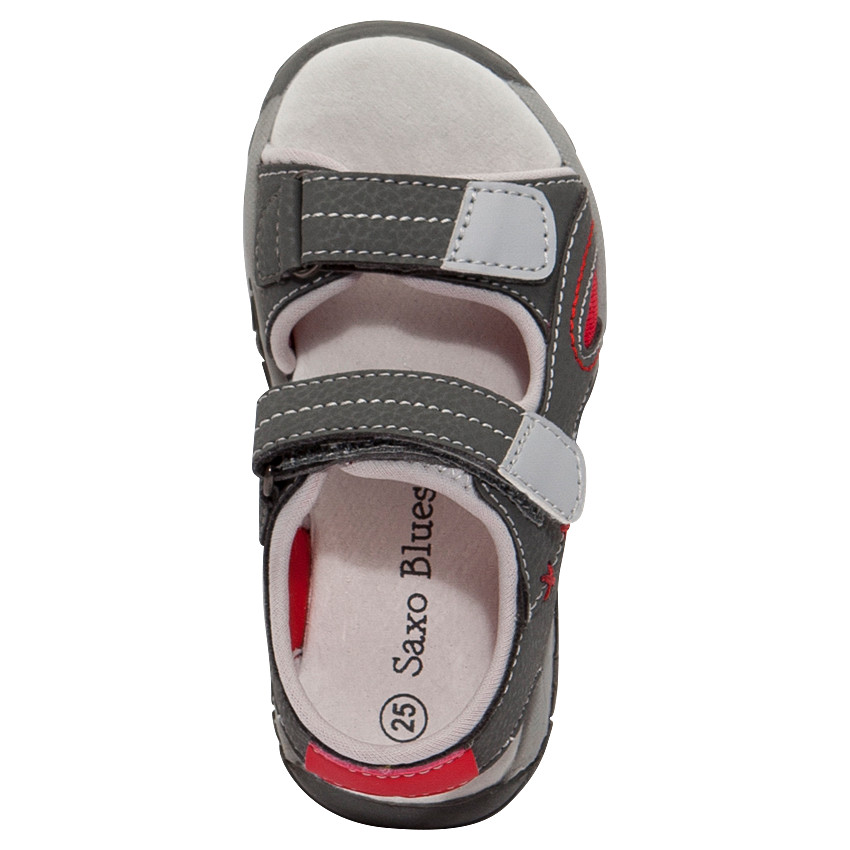 Nu-pieds effet cuir à scratchs 