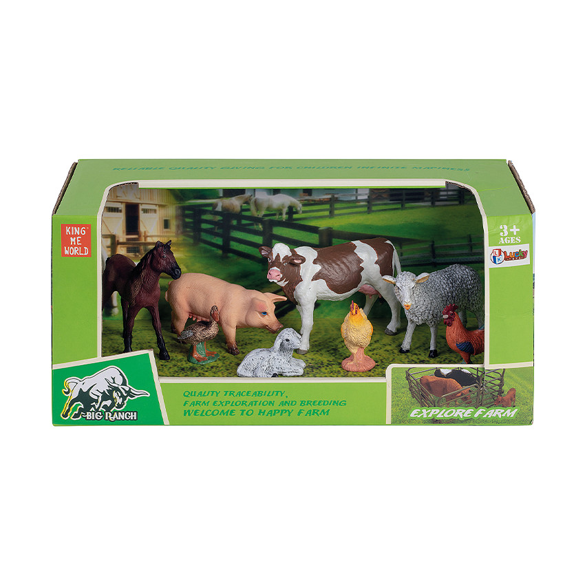 Set de 8 figurines animaux de la ferme (modèle aléatoire) 