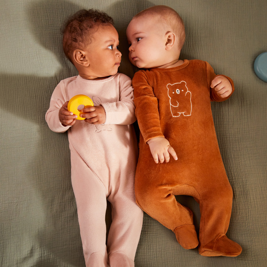 Dors-bien bébé garçon en velours print mignon 