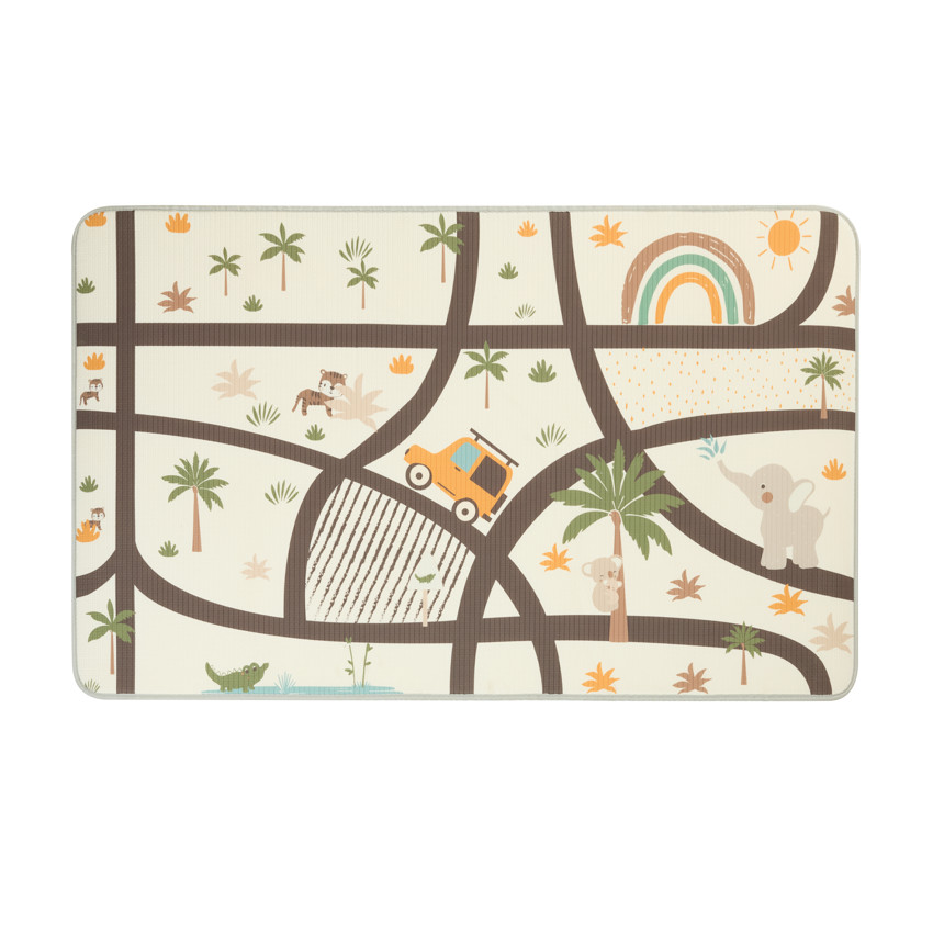 Tapis de jeu réversible en mousse savane/circuit 