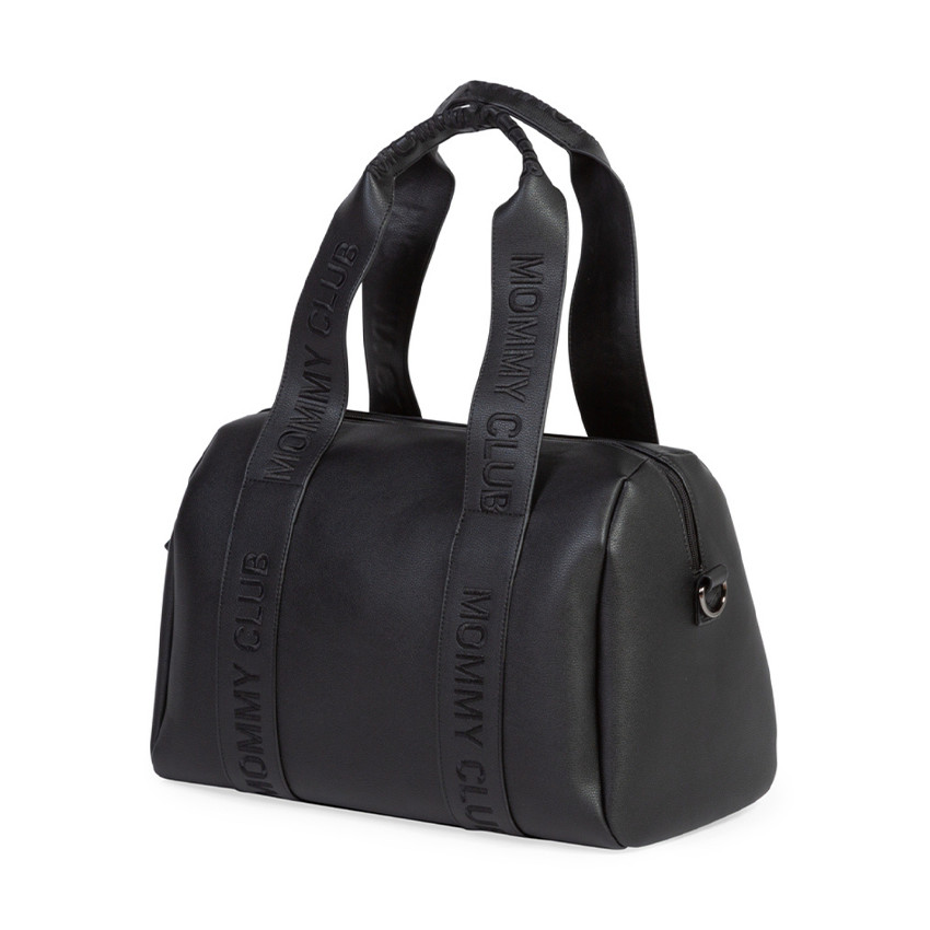 Sac à langer Mommy Club Signature en cuir vegan + tapis à langer noir 