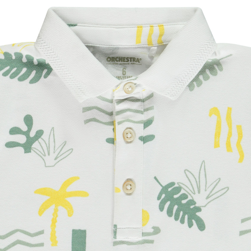 Polo manches courte imprimé arty fantaisie pour garçon 