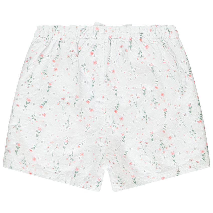 Short en broderie anglaise imprimé fleurs pour bébé fille 