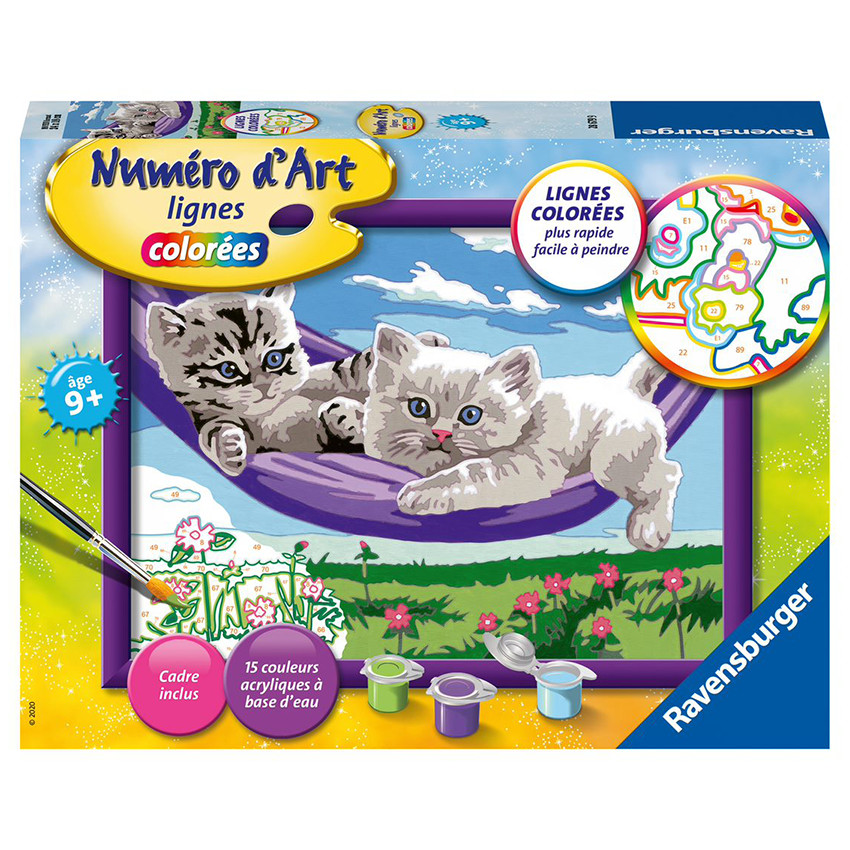 Peinture Numéro d'Art - Moyen - Chaton Dans Le Hamac 