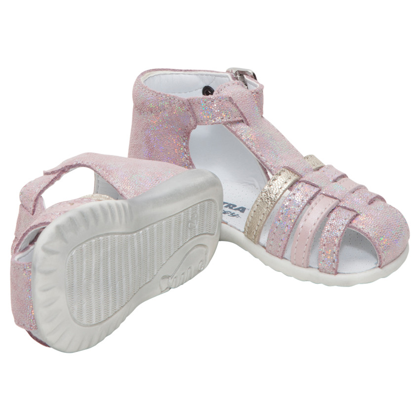 Nu-pieds irisés avec brides nuancées 