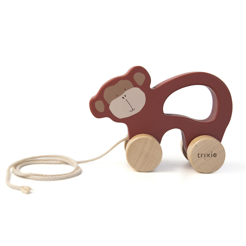 Jouet en bois à trainer Mr Monkey 
