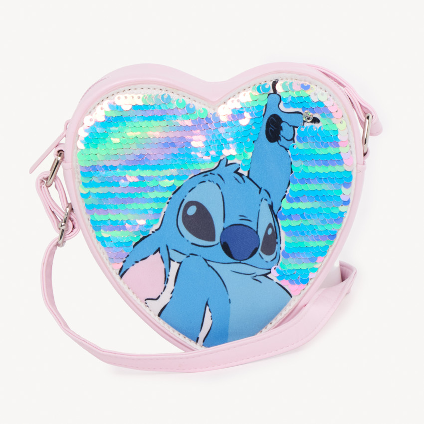 Sac bandoulière cœur Stitch Disney à sequins magiques fille