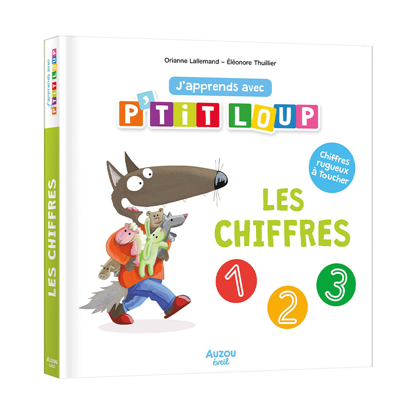 Livre à toucher "J'apprends avec P'tit Loup - Les chiffres" 