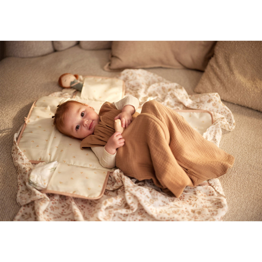 Gigoteuse sans manches 90cm gaze de coton Biscuit 