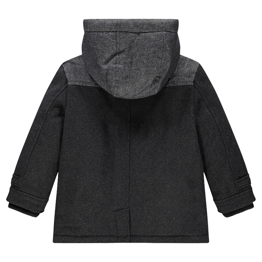 Duffle coat à capuche amovible et doublure intérieure à carreaux 