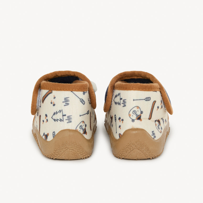 Chaussons bottillons patch brodé ours et oreilles en relief pour garçon  