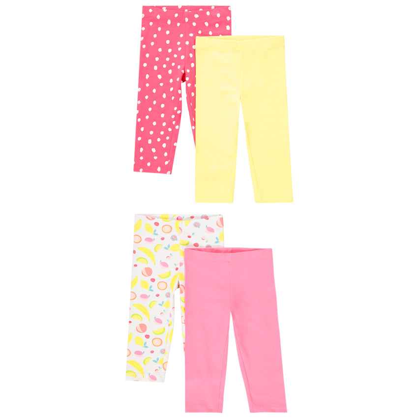 Lot de 4 leggings courts fantaisies pour enfant fille 