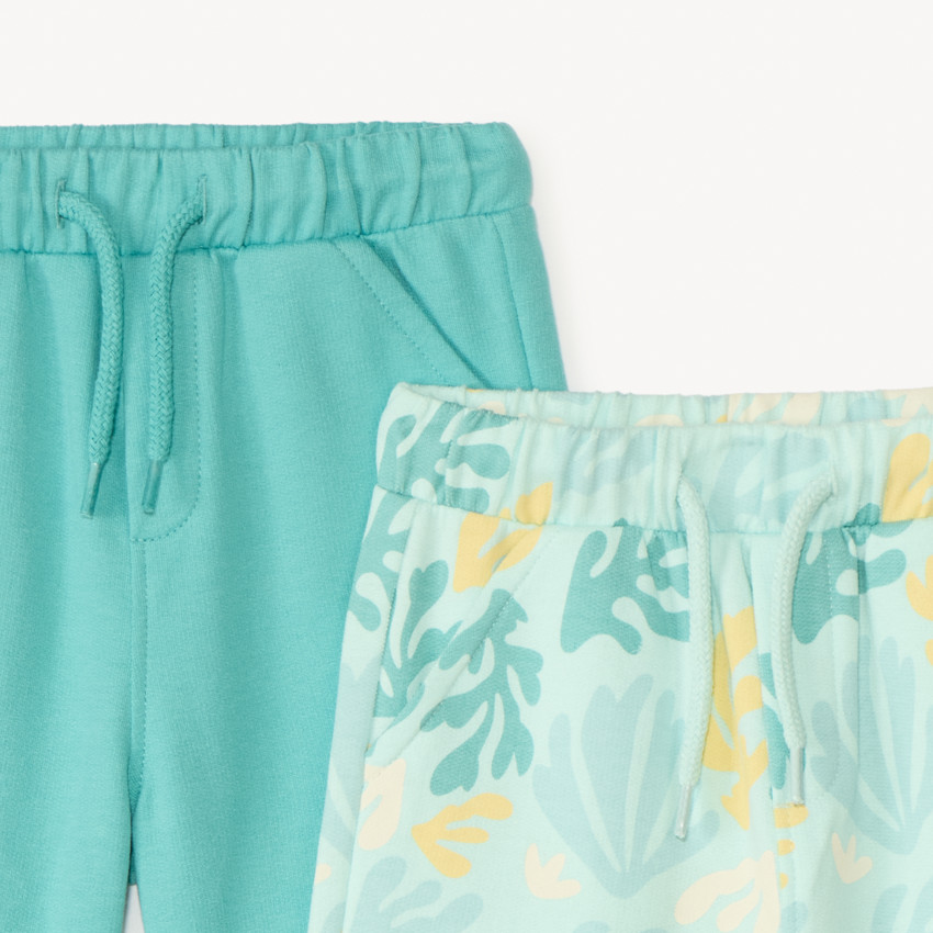 Lot de 2 bermudas en molleton fantaisie pour bébé garçon 