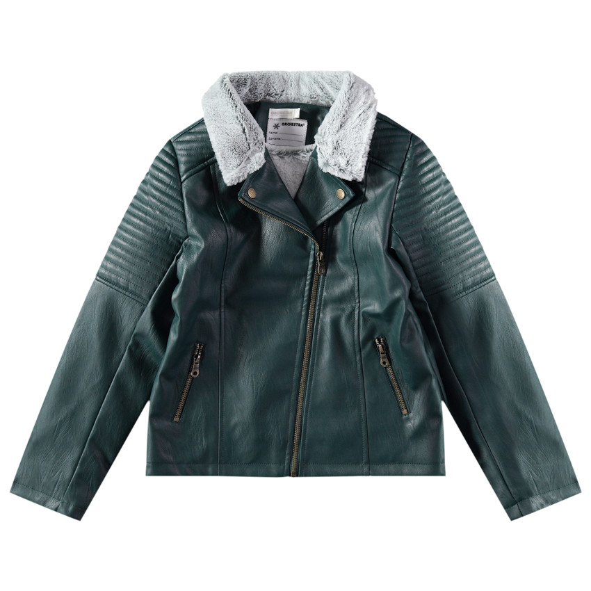 Junior - Pefecto en simili cuir vert doublé sherpa 