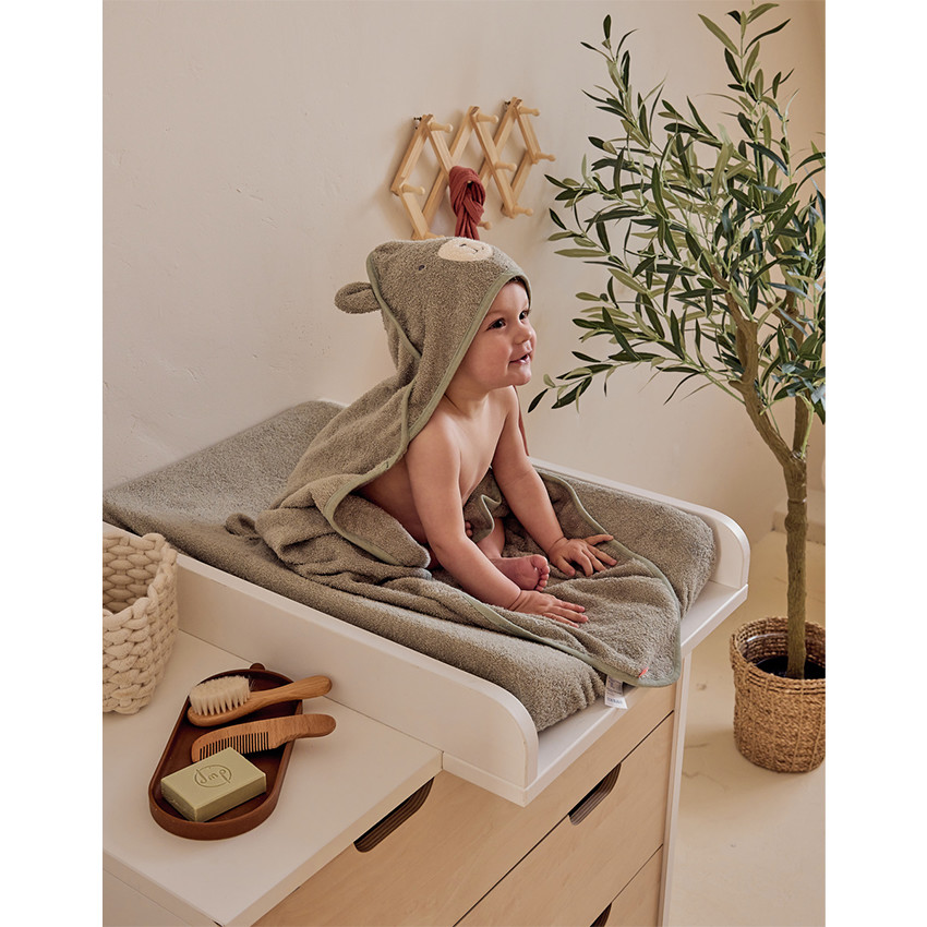 Cape de bain + gant de toilette en éponge Vert - Vert (Noukie's) - Image 4