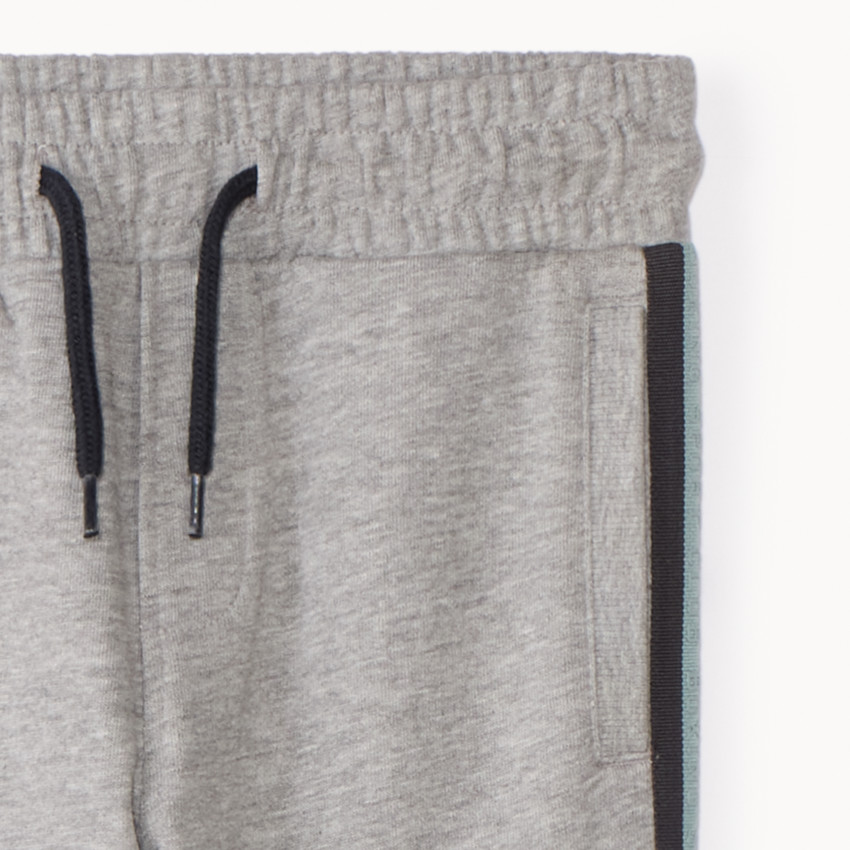 Jogging molleton uni à bandes pour garçon 