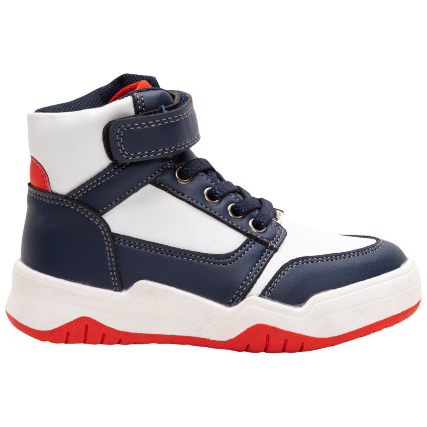 Baskets montantes tricolores avec scratch et lacet du 28 au 35 