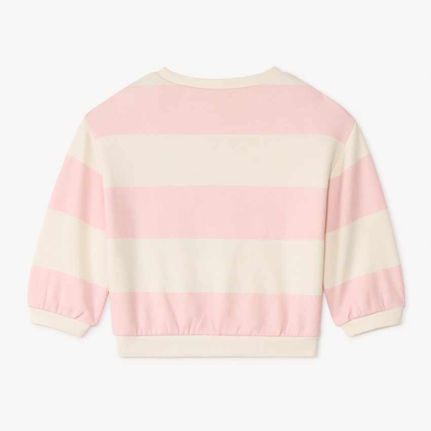 Sweat molleton oversize rayé et brodé pour bébé fille 